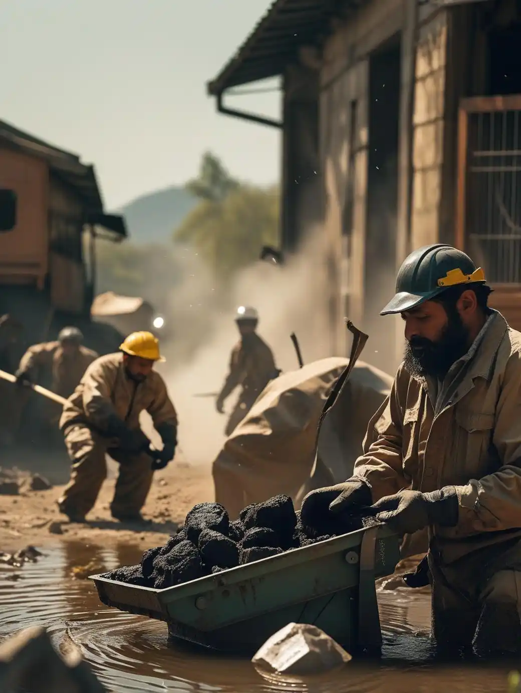 Industrial hygiene technician conducting personal air sampling for total and respirable dust testing OSHA compliance