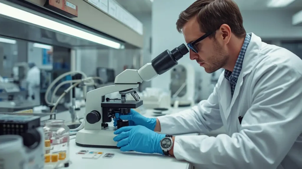 AGT Labs independent lab for inspectors — analyst reviewing a sample in our Houston laboratory